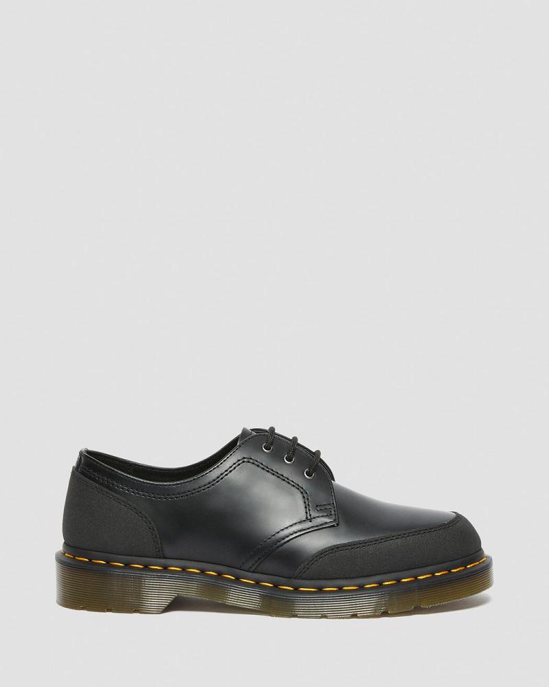 Black Men's Dr Martens 1461 Guard Panel Leather Oxfords Shoes | CA 592LIS